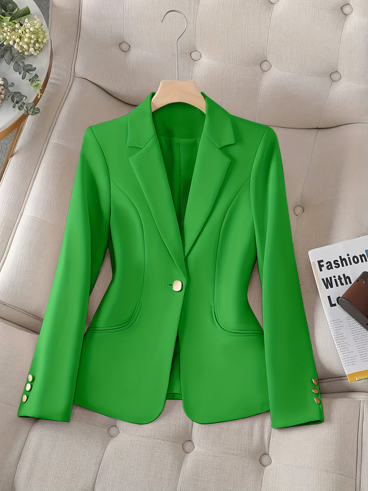 Cailin – einfarbige Damenjacke mit Knopfdetails und langen Ärmeln