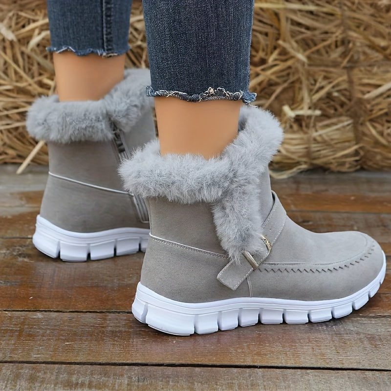 Ilaria – Winter-Boots mit Plüschfutter, Reißverschluss & seitlicher Profilsohle