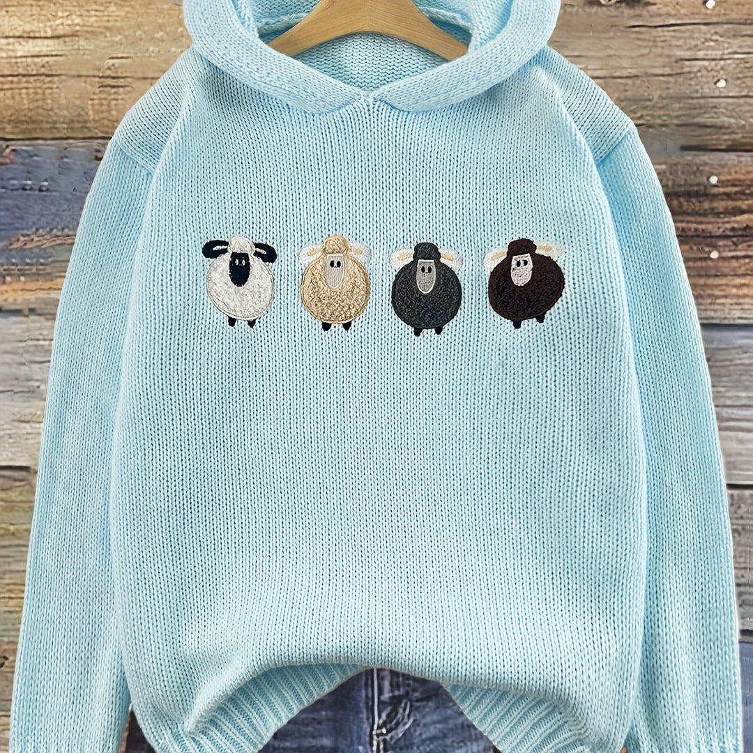 Elowen – Gemütlicher Hoodie mit Farbstreifen & Stickerei