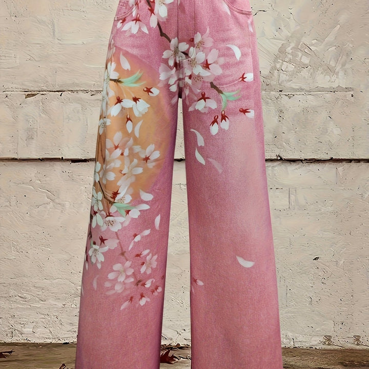 Vajen – Weite Hose mit Blumenmuster und Knopfdetail