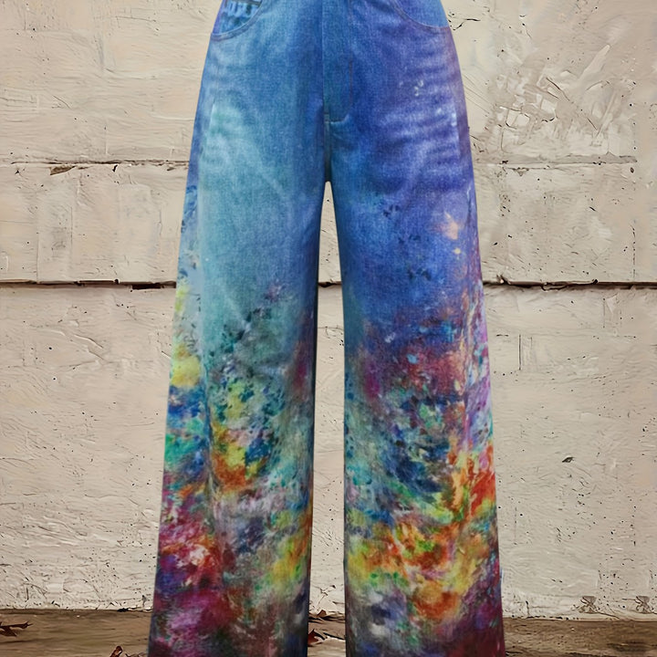Esmee – High-Waist Wide-Leg Jeans mit lila Farbverlauf