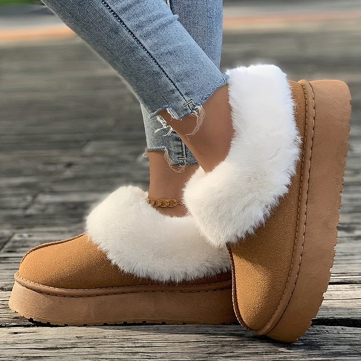 Fiorella – Plüschgefütterte Schneestiefel in Preppy-Optik