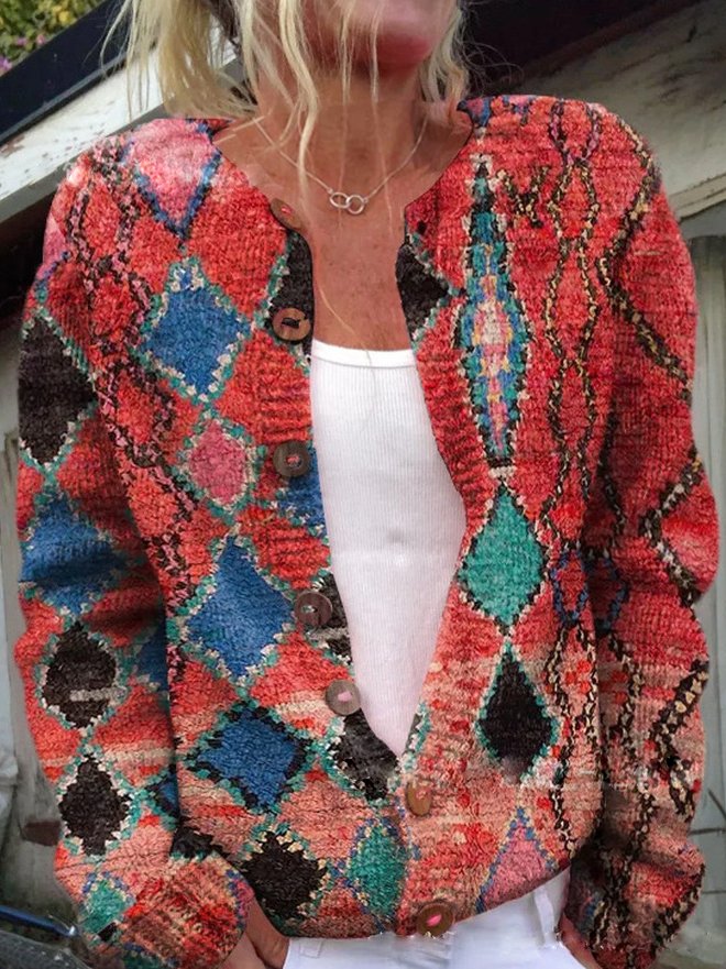 Irma™ | Strickjacke mit Blumenmotiv