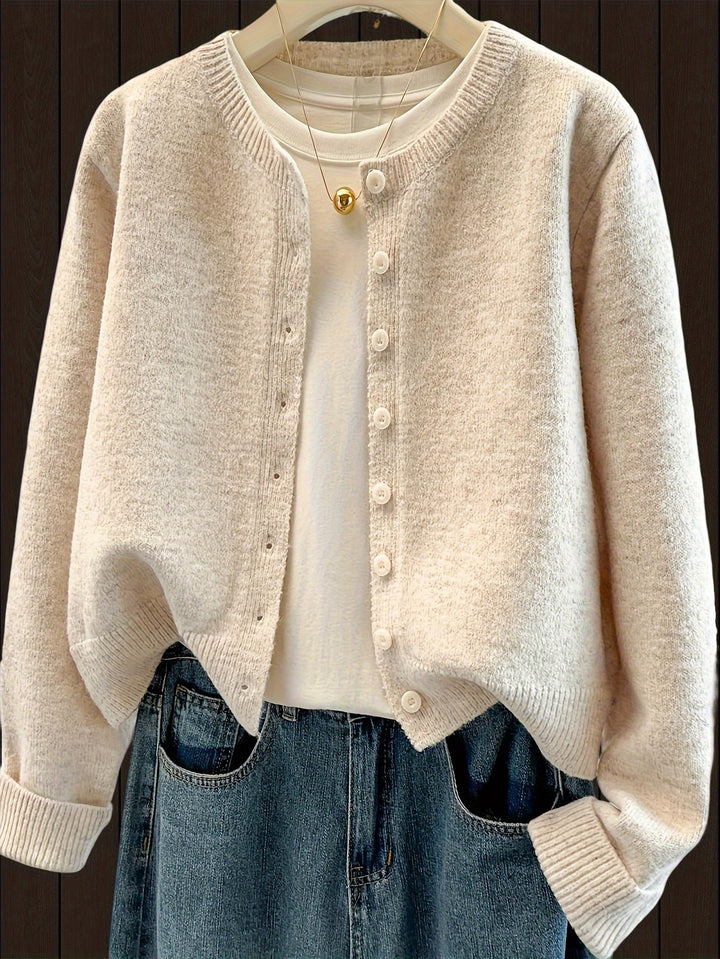 Beatriz – Damen Kurzcardigan mit Knopfleiste in Grau