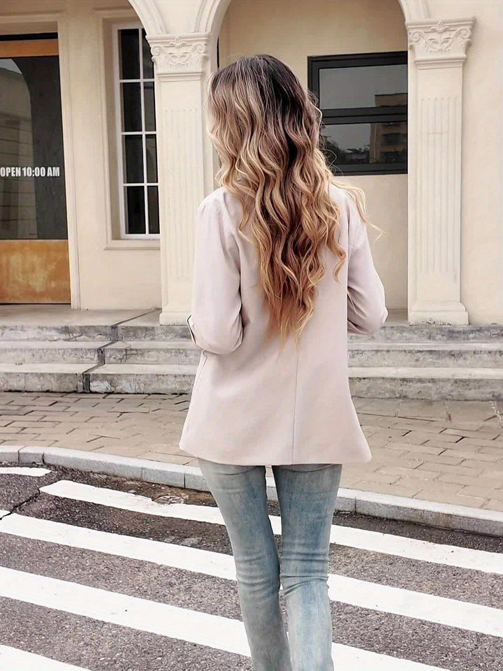 Anisa – Damenjacke in Uni-Farbe mit Knopfleiste und Taschen