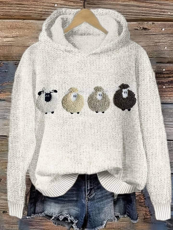 Elowen – Gemütlicher Hoodie mit Farbstreifen & Stickerei