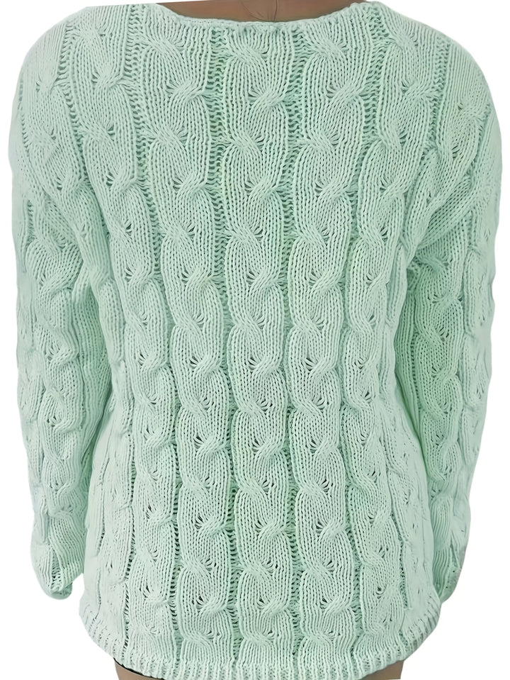 Alina | Grobstrick V-Ausschnitt Pullover für Herbst & Winter