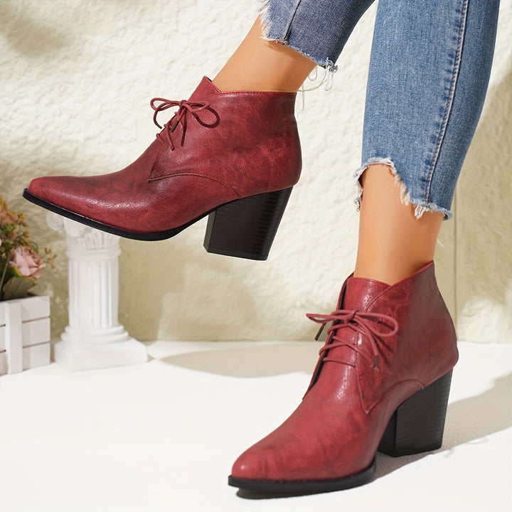 Letisha –Schnürboots mit Plateau und Spitze