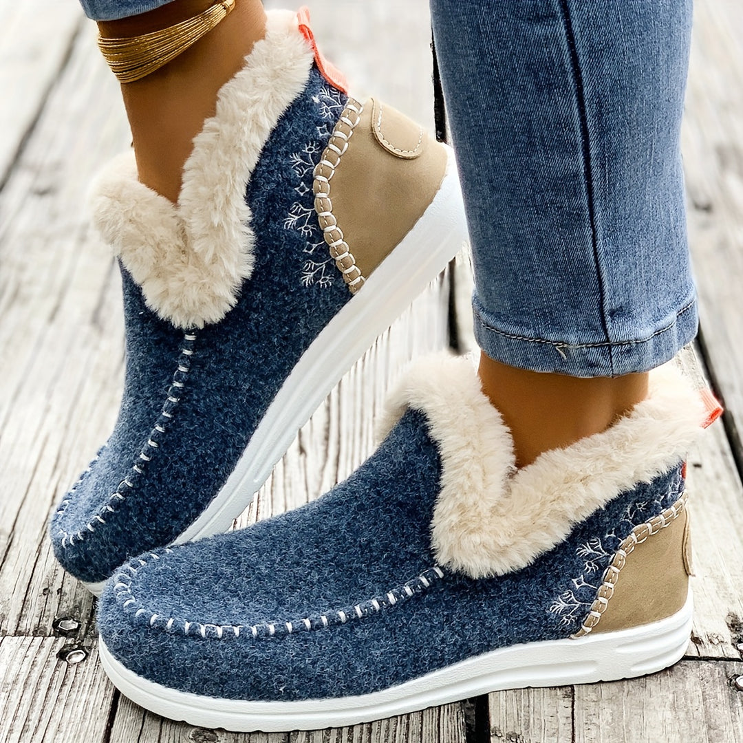 Natalie – Flauschige Slip-On-Sneaker mit warmem Plüschfutter