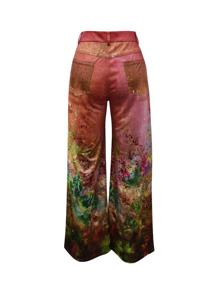 Esmee – High-Waist Wide-Leg Jeans mit lila Farbverlauf