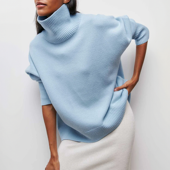 Damia | Gemütlicher schicker Rollkragenpullover in Kamel