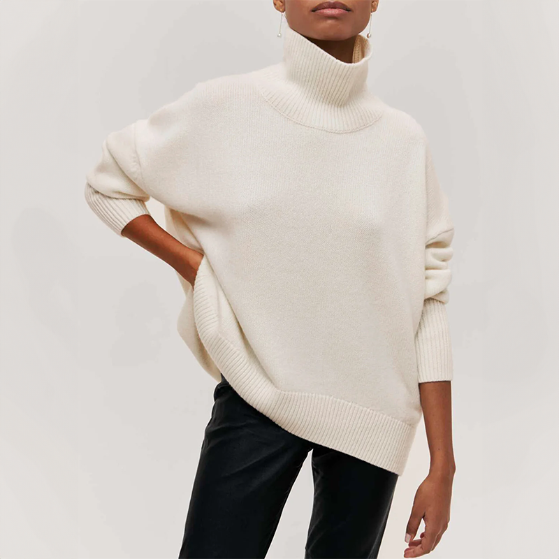 Damia | Gemütlicher schicker Rollkragenpullover in Kamel