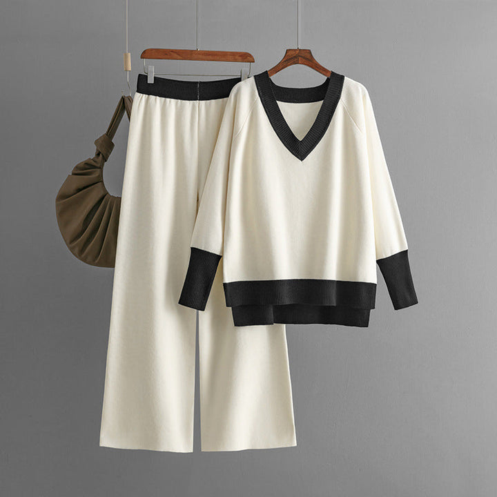 Tess | Stylisches Set aus langärmliger Strickbluse und Hose