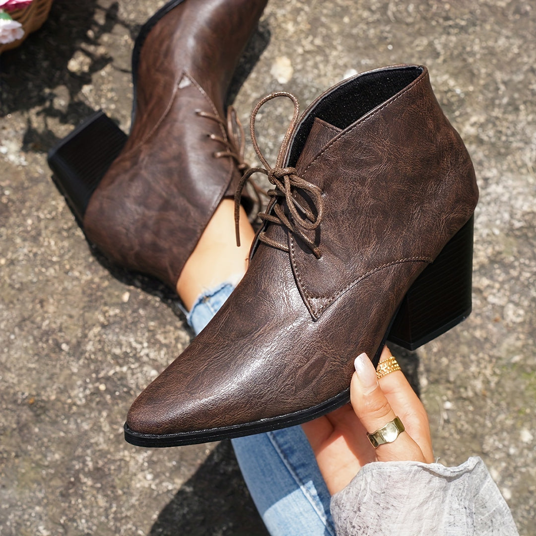 Letisha –Schnürboots mit Plateau und Spitze