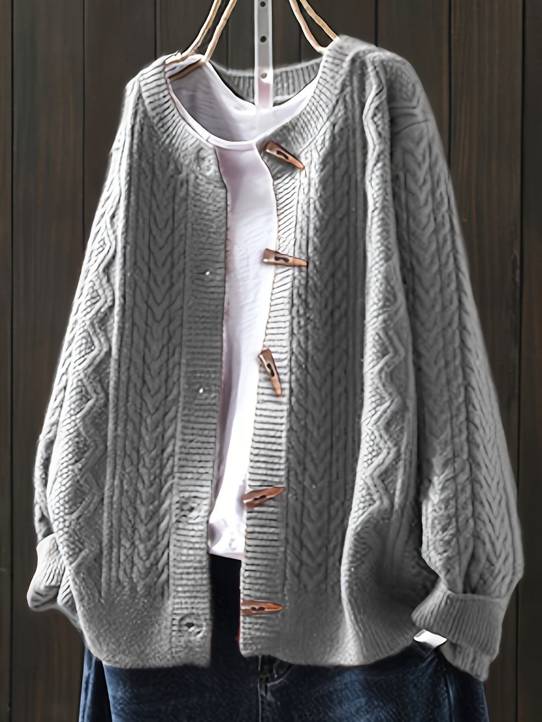Giada – Lockerer Strick-Cardigan mit Zopfmuster