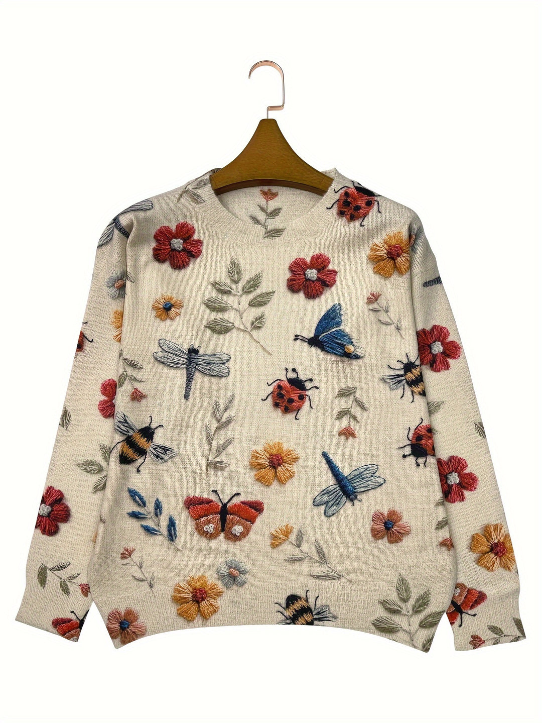 Etta – Lässiger Pullover mit floraler Insektenoptik