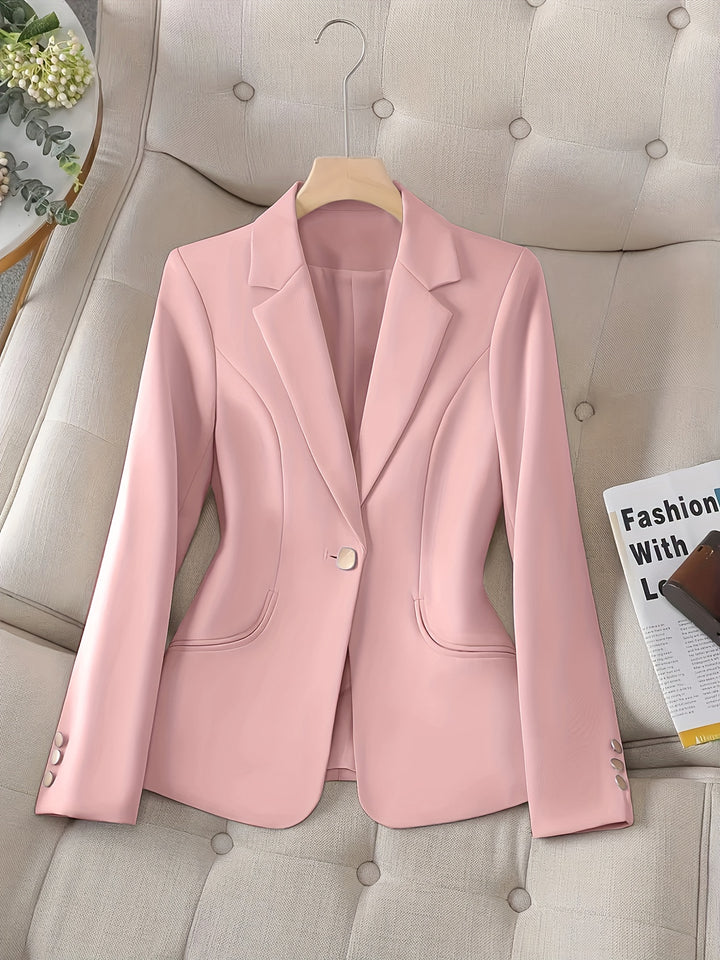Cailin – einfarbige Damenjacke mit Knopfdetails und langen Ärmeln