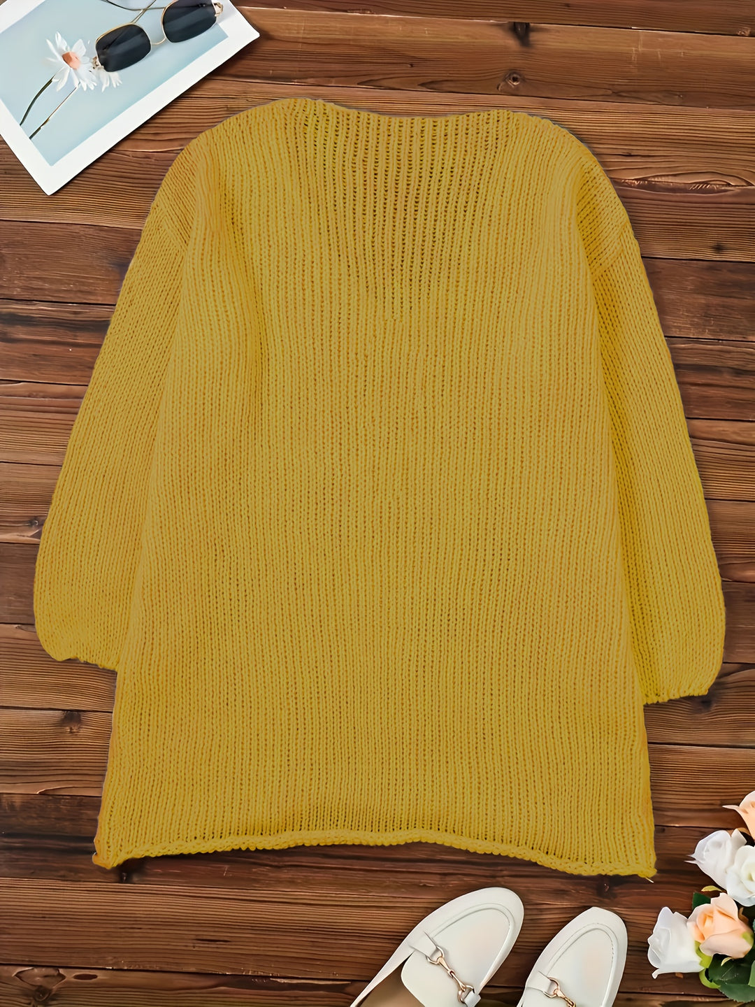 Adriana – Plus-Size Top mit V-Ausschnitt & Häkel-Details