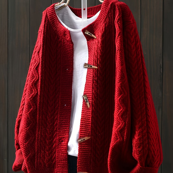 Giada – Lockerer Strick-Cardigan mit Zopfmuster