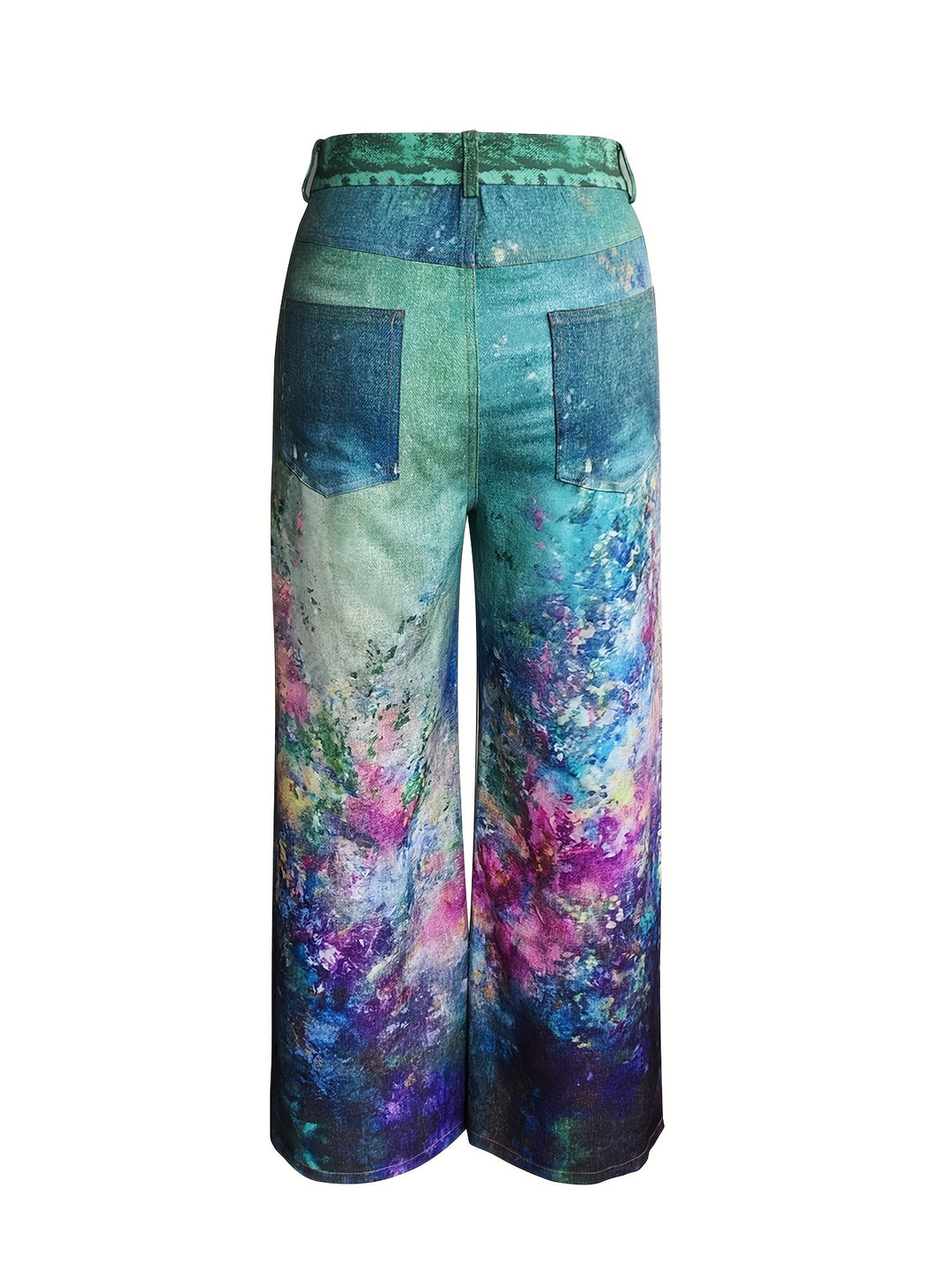 Esmee – High-Waist Wide-Leg Jeans mit lila Farbverlauf