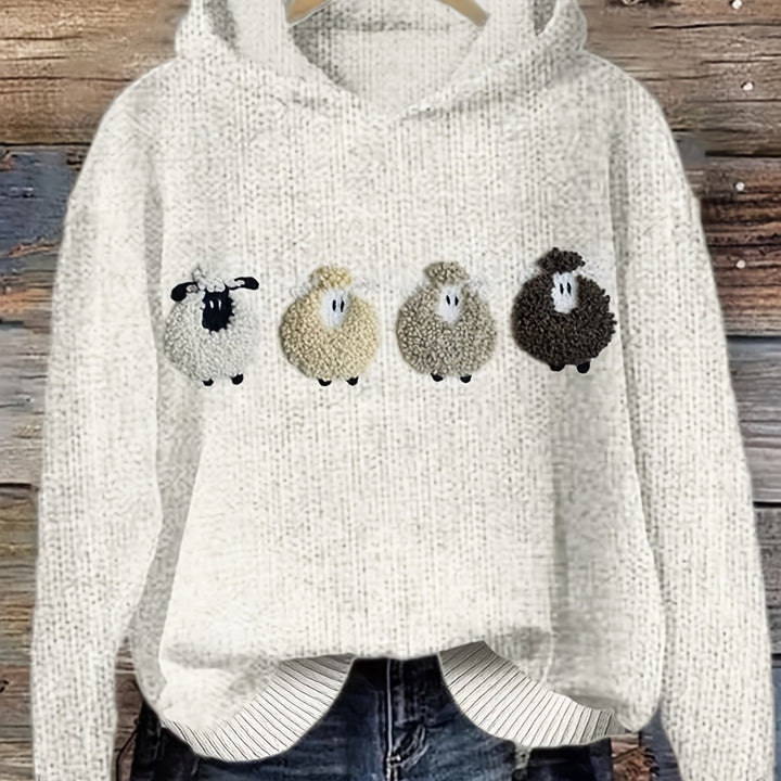 Elowen – Gemütlicher Hoodie mit Farbstreifen & Stickerei