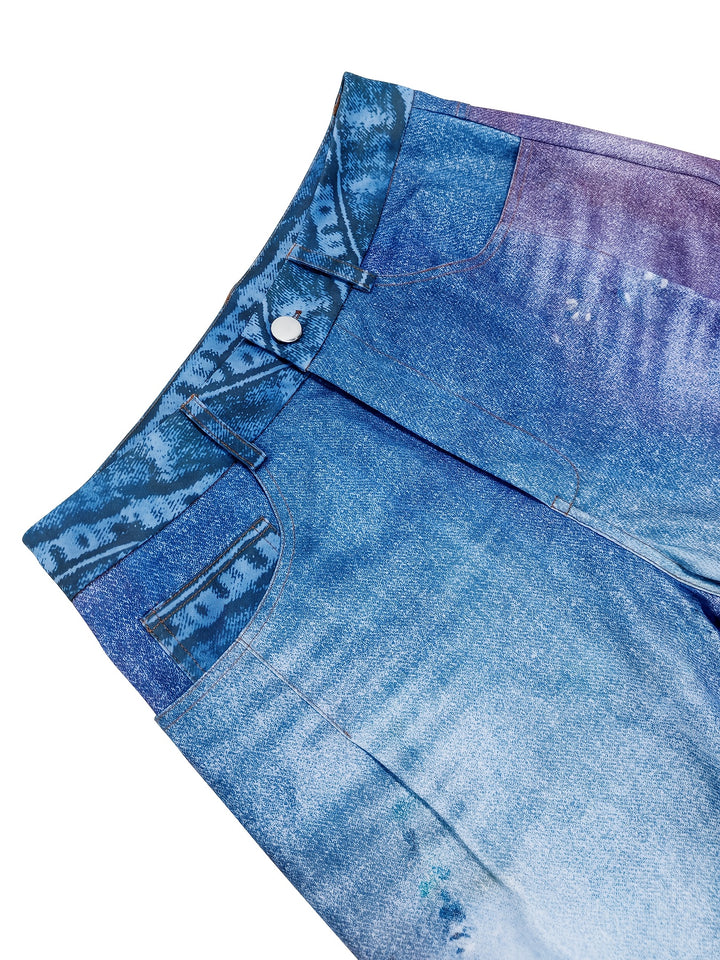 Esmee – High-Waist Wide-Leg Jeans mit lila Farbverlauf