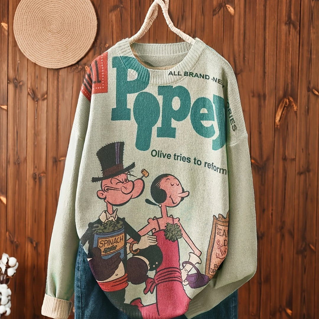 Dimity – Kuscheliger Pullover mit süßem Matrosen-Print zum Valentinstag