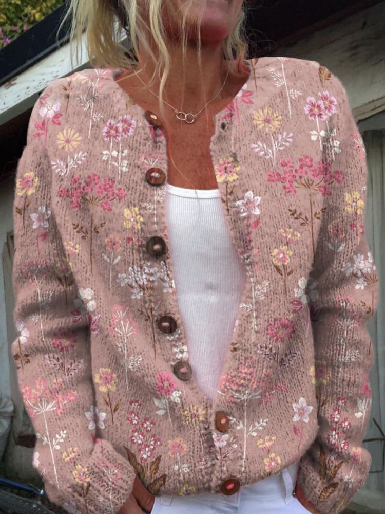 Irma™ | Strickjacke mit Blumenmotiv