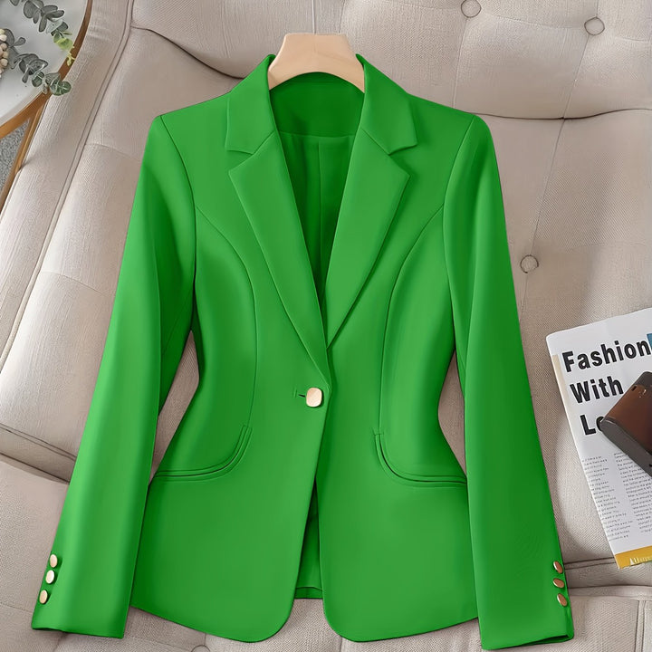 Cailin – einfarbige Damenjacke mit Knopfdetails und langen Ärmeln