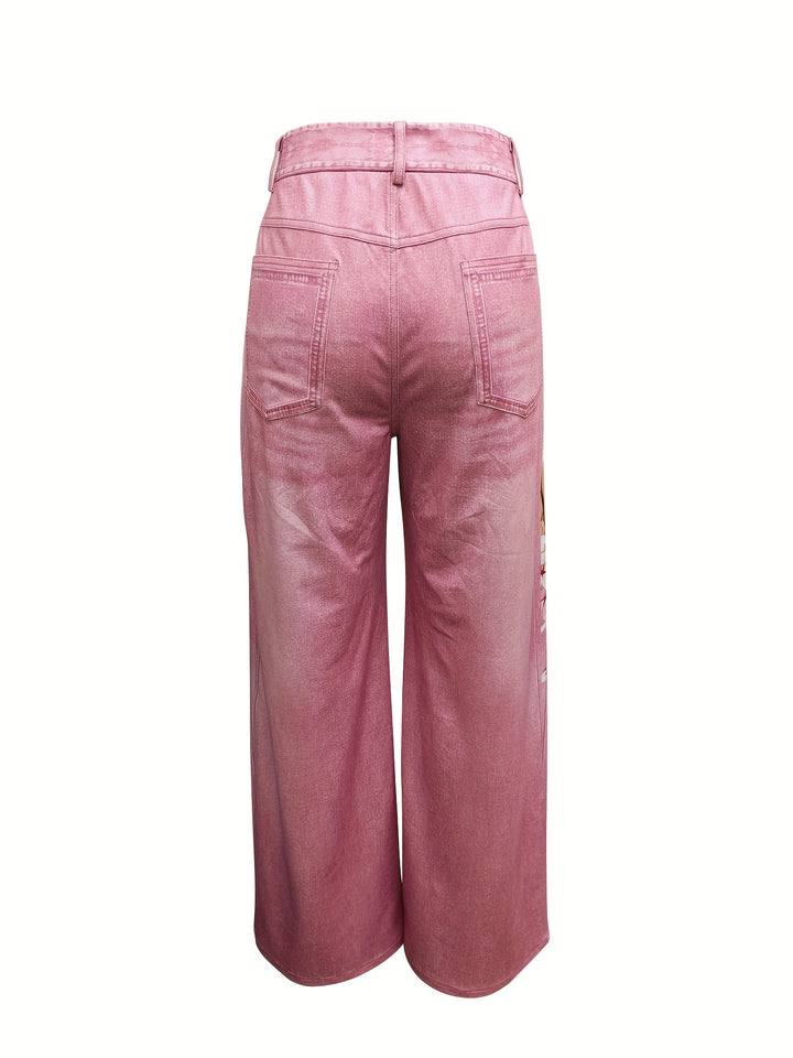Vajen – Weite Hose mit Blumenmuster und Knopfdetail