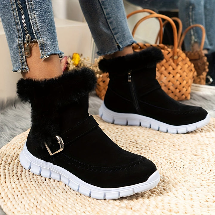 Ilaria – Winter-Boots mit Plüschfutter, Reißverschluss & seitlicher Profilsohle