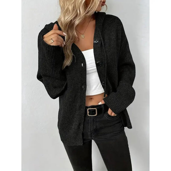 Helene | Modische Strickjacke mit Kapuze