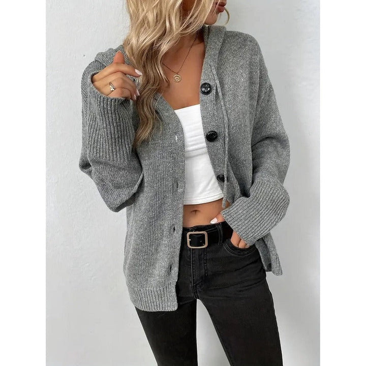 Helene | Modische Strickjacke mit Kapuze