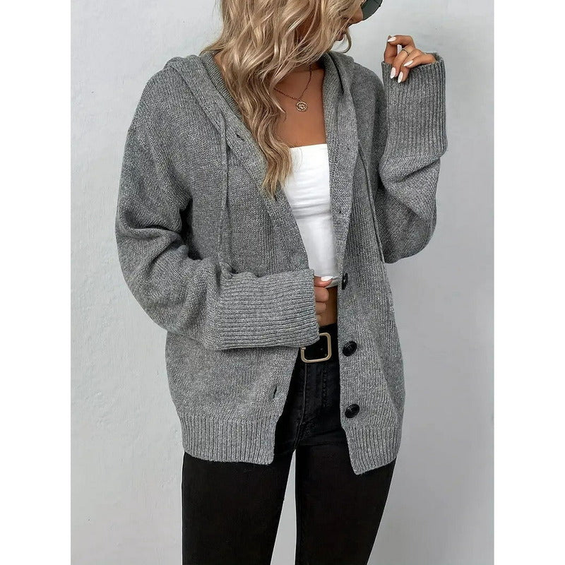 Helene | Modische Strickjacke mit Kapuze