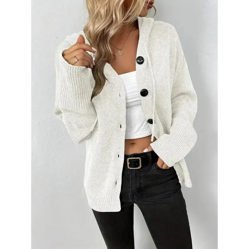 Helene | Modische Strickjacke mit Kapuze