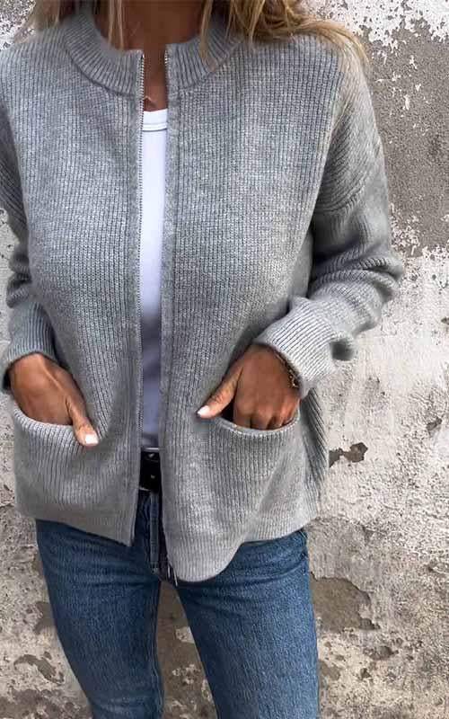 Hilda™ | Kuscheliger Cardigan mit Reißverschluss