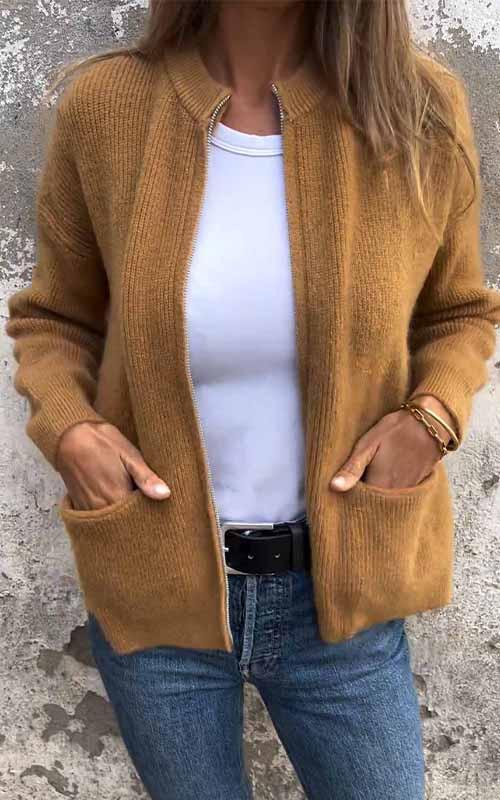 Hilda™ | Kuscheliger Cardigan mit Reißverschluss