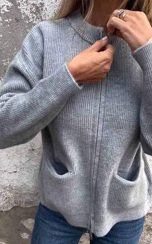 Hilda™ | Kuscheliger Cardigan mit Reißverschluss