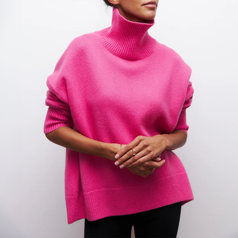 Damia | Gemütlicher schicker Rollkragenpullover in Kamel