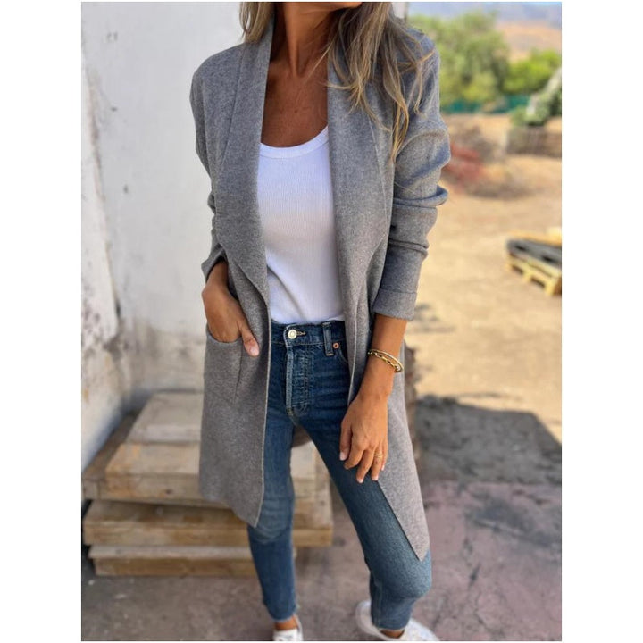 Leonie – Lässiger Frühherbst-Cardigan mit Reverskragen & offener Front