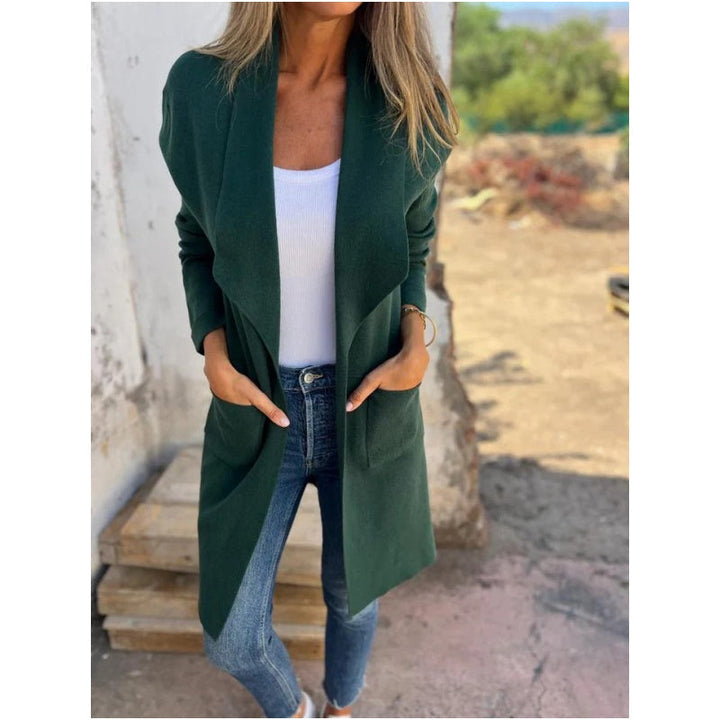 Leonie – Lässiger Frühherbst-Cardigan mit Reverskragen & offener Front