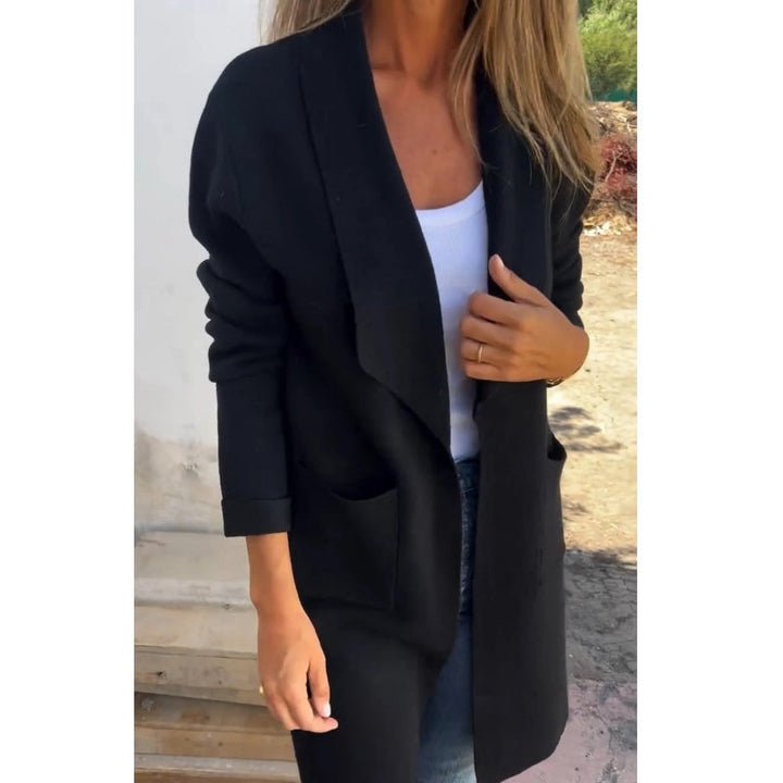Leonie – Lässiger Frühherbst-Cardigan mit Reverskragen & offener Front